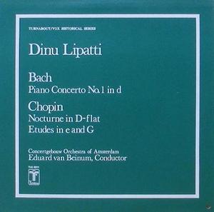 BACH - Piano Concerto No.1 / CHOPIN - Nocturne, Etudes / Dinu Lipatti
