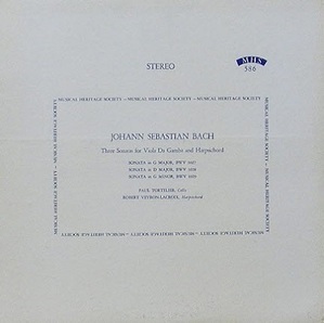 BACH - Three Sonatas for Viola Da Gamba and Harpsichord - Paul Tortelier