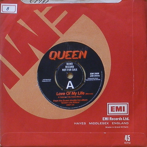 QUEEN - Love Of My Life [7 Inch] [Promo]