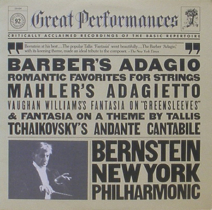 BARBER - Adagio / MAHLER - Adagietto / New York Philharmonic - Bernstein