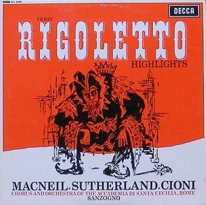 VERDI - Rigoletto (Highlights) - Cornell Macneil, Joan Sutherland [미개봉]